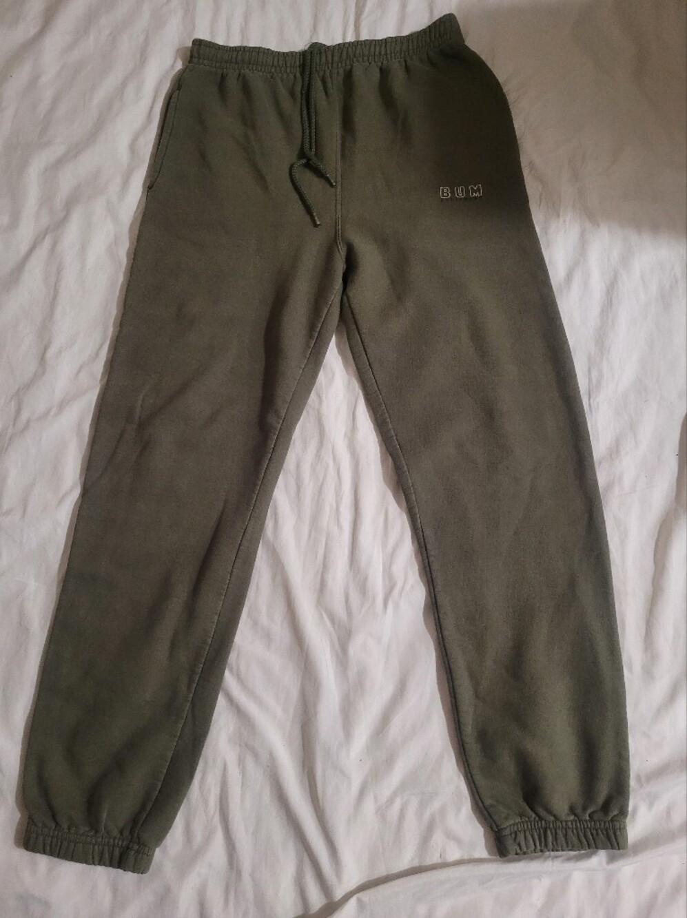 Men's Olive Green Jogger Sweatpants with BUM Branding